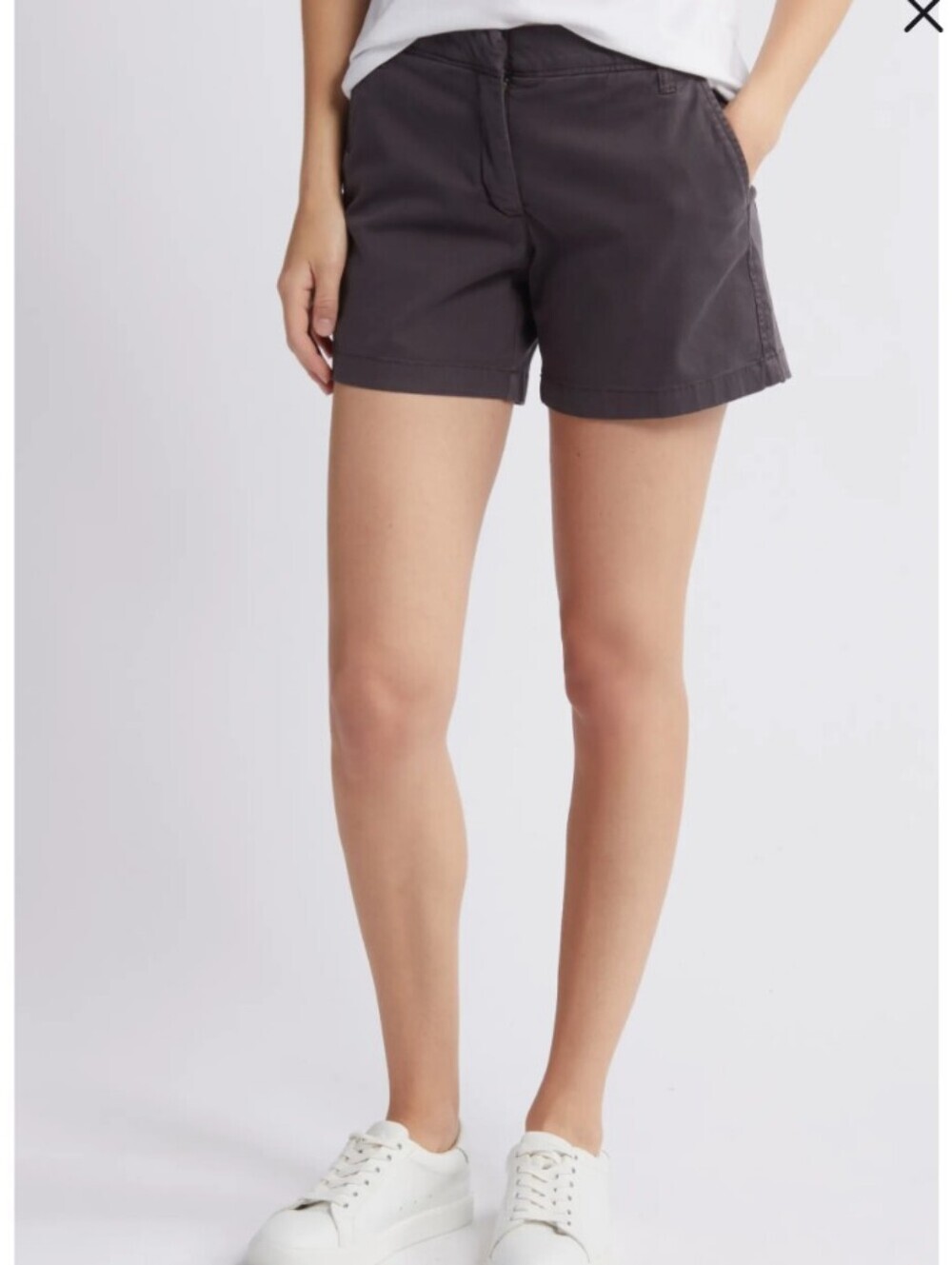 CASLON Twill shorts Grey Ebony Size 18 NWT